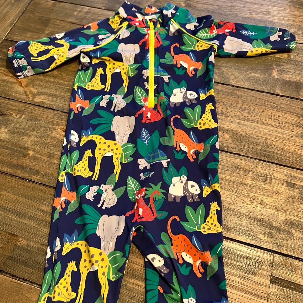 Mini Boden Zip-up Swimsuit